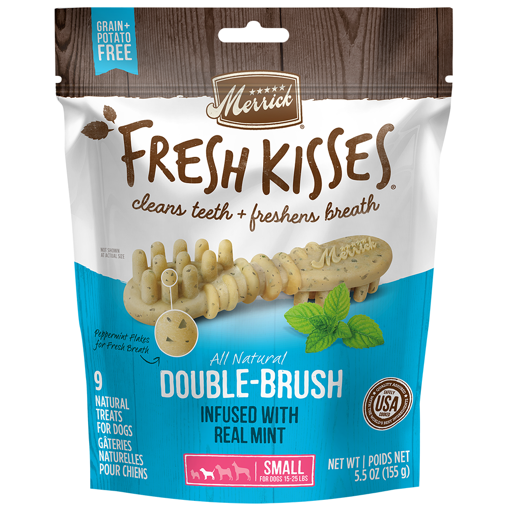 Merrick Fresh Kisses Infused With Mint - For Small Dogs (15-25 Lbs) Dog Dental Chews — manufacturer recipe packaging