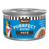 Merrick Purrfect Bistro Grain Free Land & Sea Pate High Protein Wet Cat Food — manufacturer recipe packaging; individual container shown, sold by the full case