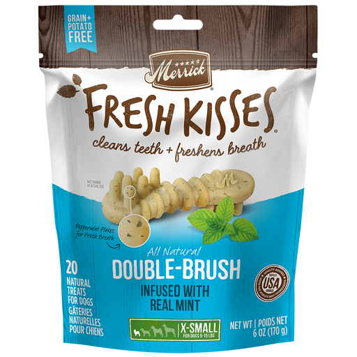 Merrick Fresh Kisses Infused With Mint - For Extra Small Dogs (5-15 Lbs) Dog Dental Chews — manufacturer recipe packaging