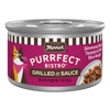 Merrick Purrfect Bistro Simmered Beef, Tomato and Wild Rice Grilled in Gravy Wet Cat Food can packaging