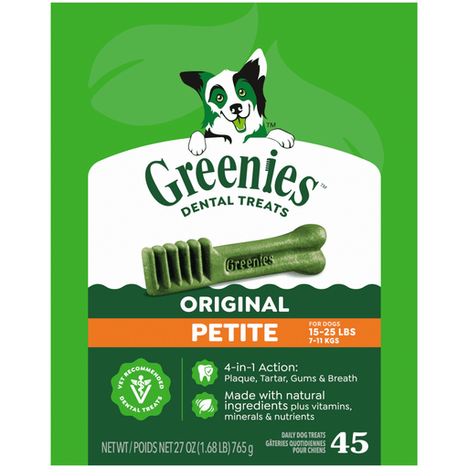 Greenies Original Tub Treat Pack Dog Petite — manufacturer recipe-family image; package size may differ
