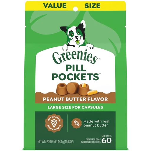 Greenies Pillpockets Capsule Peanut Butter Value Pack — manufacturer recipe-family image; package size may differ