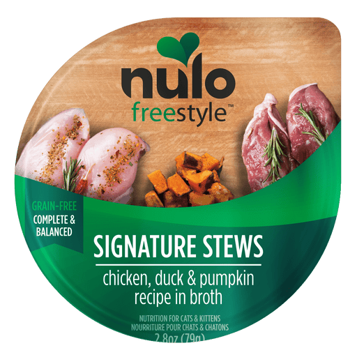 Nulo FreeStyle Signature Stews Chicken, Duck & Pumpkin Recipe for Cats - 2.8 oz cup - front package