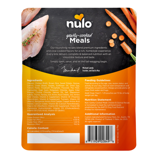 Nulo Gently-Cooked Adult Chicken & Quinoa Dog Food, 9 oz