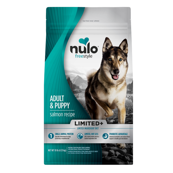 Nulo FreeStyle Limited+ Grain-Free Salmon Puppy & Adult Dry Dog Food, 10 lb