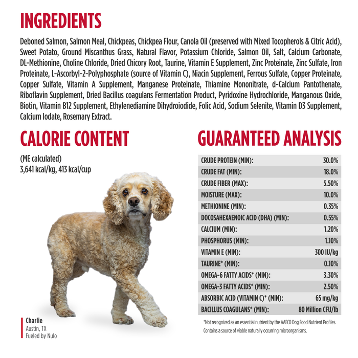 Nulo FreeStyle Limited+ Grain-Free Salmon Puppy & Adult Dry Dog Food, 10 lb