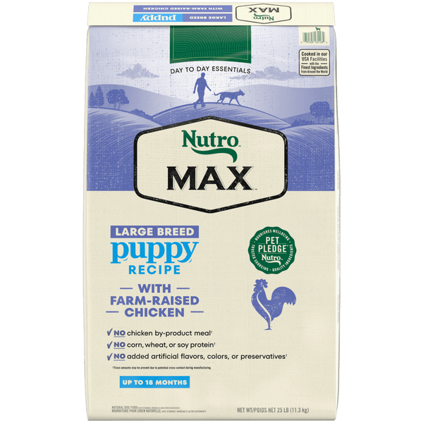 NUTRO Max Large Breed Puppy Chicken Dry Dog Food, 25 lb package front
