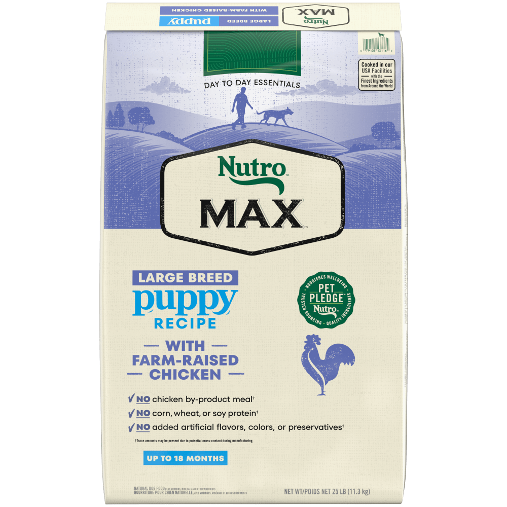 NUTRO Max Large Breed Puppy Chicken Dry Dog Food, 25 lb package front