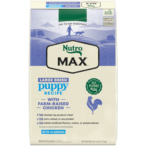NUTRO Max Large Breed Puppy Chicken Dry Dog Food, 25 lb package front