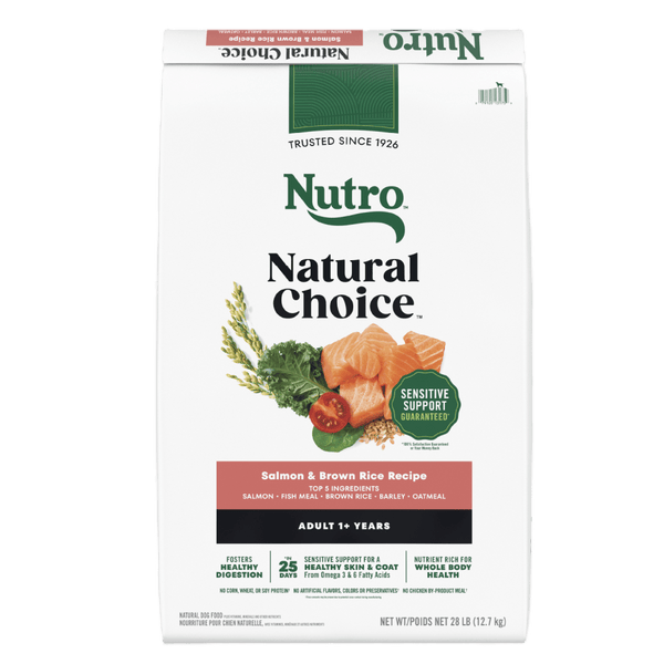 NUTRO Natural Choice Adult Large Breed Dry Dog Food, Salmon & Brown Rice, 28 lb package front