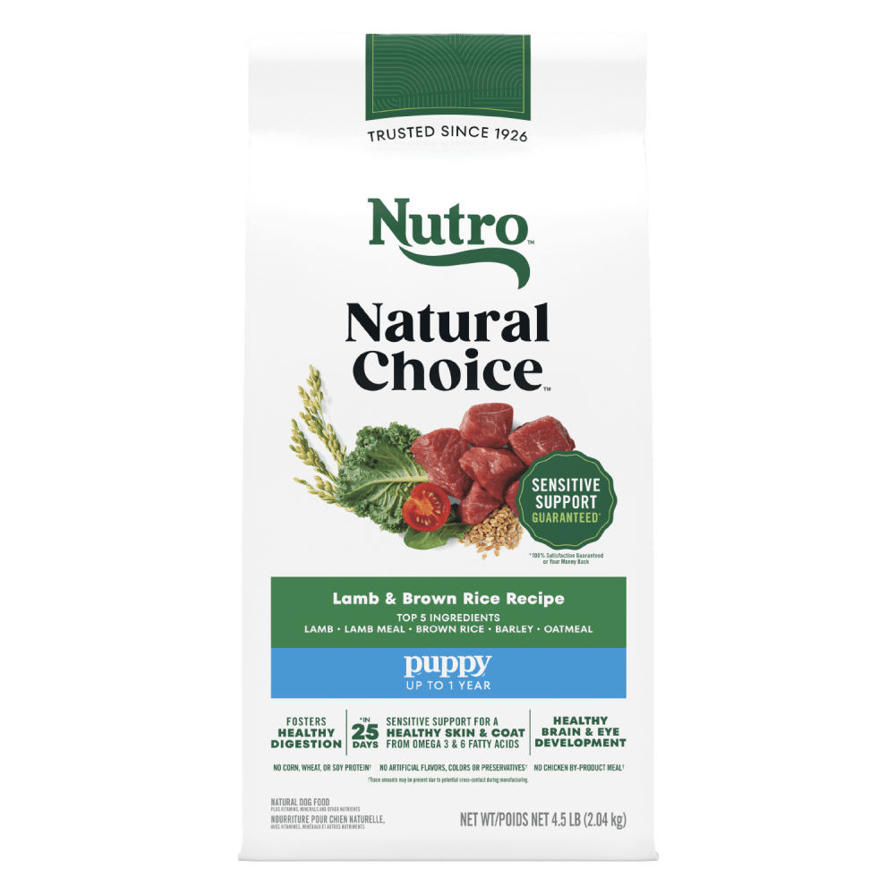 NUTRO Natural Choice Puppy Dry Dog Food, Lamb & Brown Rice, 4.5 lb package front