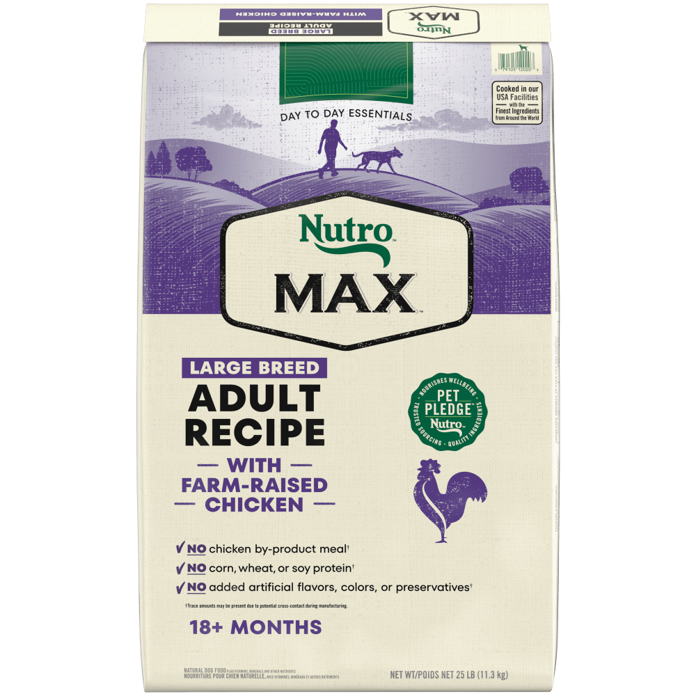 NUTRO Max Large Breed Adult Chicken Dry Dog Food, 25 lb package front