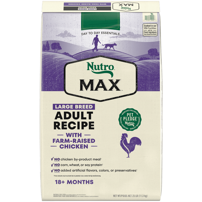 NUTRO Max Large Breed Adult Chicken Dry Dog Food, 25 lb package front