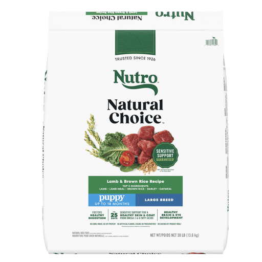 NUTRO Natural Choice Large Breed Puppy Dry Dog Food, Lamb & Brown Rice, 30 lb package front