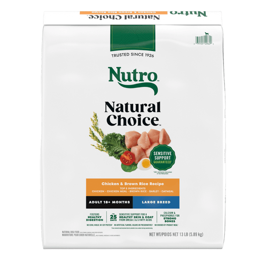 NUTRO Natural Choice Adult Large Breed Dry Dog Food, Chicken & Brown Rice, 13 lb package front
