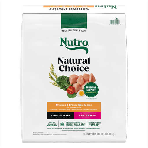 NUTRO Natural Choice Small Breed Dry Dog Food, Chicken & Brown Rice, 13 lb package front