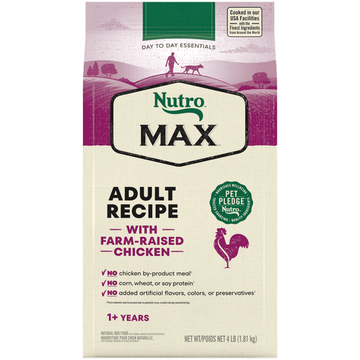 NUTRO Max Adult Chicken Dry Dog Food, 4 lb package front