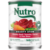NUTRO Hearty Stew Chunky Beef, Tomato, Carrot & Pea Stew Wet Dog Food, 12.5 oz package front; sold as case of 12 cans
