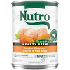 NUTRO Hearty Stew Tender Chicken, Carrot & Pea Stew Wet Dog Food, 12.5 oz package front; sold as case of 12 cans