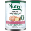 NUTRO Limited Ingredient Diet Turkey & Potato Recipe Wet Dog Food, 12.5 oz package front; sold as case of 12 cans