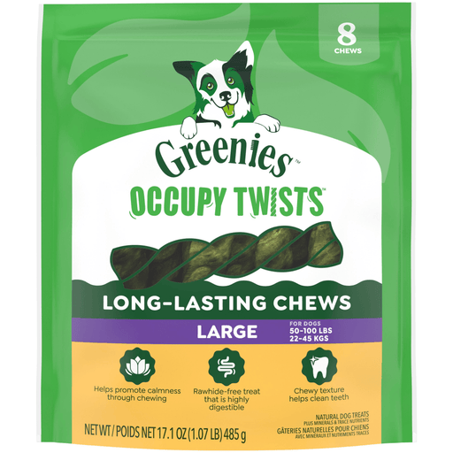Greenies Occupy Twists Dog Treats Large 8-count — manufacturer recipe-family image; package size may differ