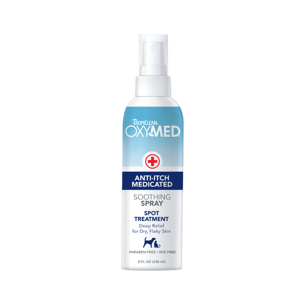 TropiClean OxyMed Medicated Anti-itch Spray for Dogs & Cats — 8 oz retail package