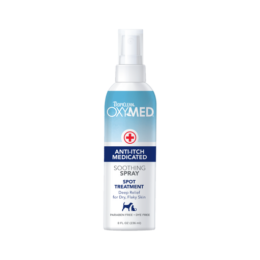 TropiClean OxyMed Medicated Anti-itch Spray for Dogs & Cats — 8 oz retail package