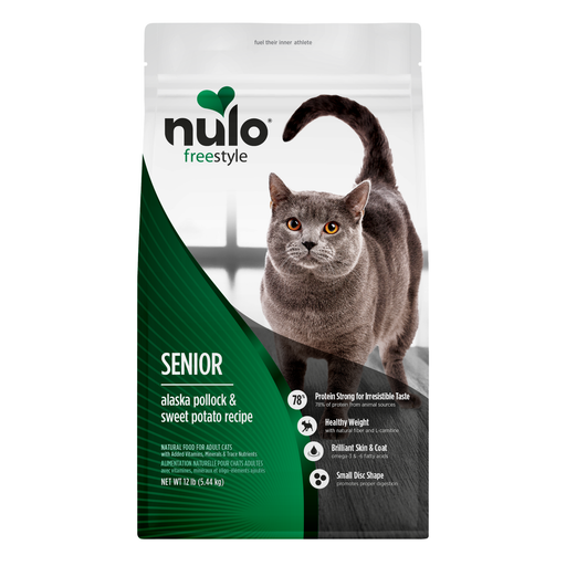 Nulo FreeStyle Senior Alaska Pollock & Sweet Potato Recipe for Cats - 12 lb bag - front package
