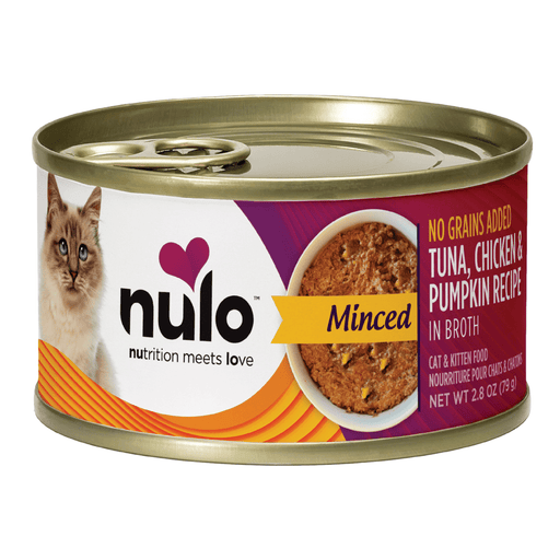 Nulo Minced with Whole Proteins Tuna, Chicken & Pumpkin Recipe for Cats - 2.8 oz can - front package