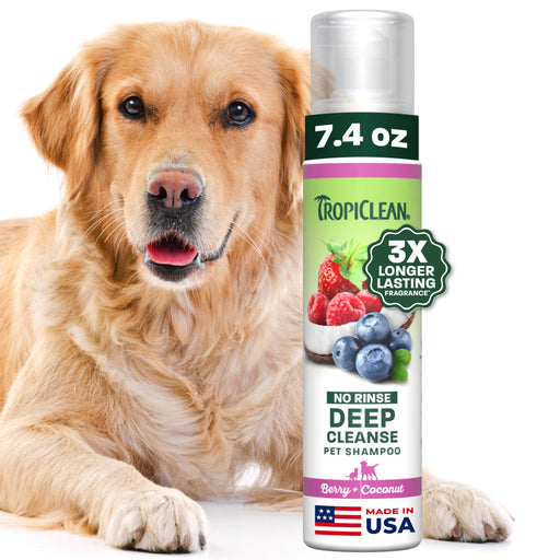 TropiClean Berry + Coconut Deep Cleanse No Rinse Pet Shampoo, 7.4oz — 7.4oz retail package