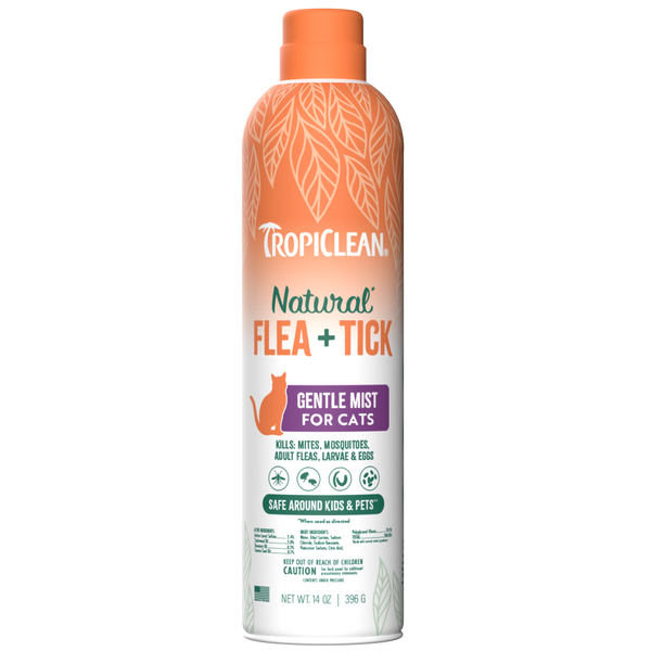 TropiClean Natural Flea + Tick Cat + Home Easy Mist Spray — 14 oz retail package