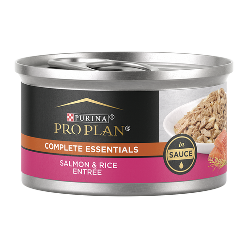 Purina Pro Plan Complete Essentials Salmon & Rice Entrée in Sauce Wet Cat Food — 3-oz, case of 24