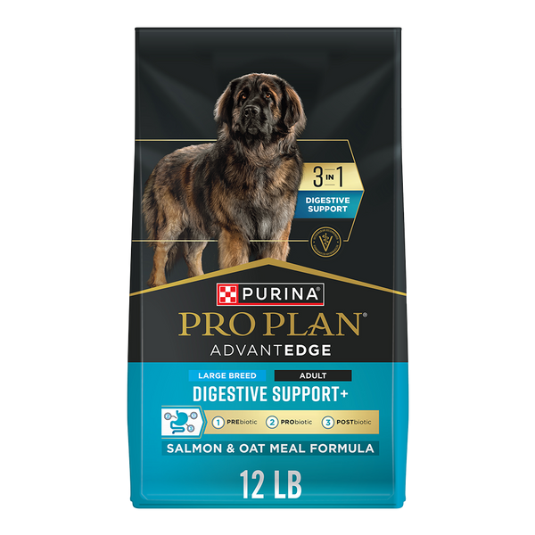 Purina Pro Plan AdvantEDGE Large Breed Adult Digestive Support+ Salmon & Oat Meal Formula Dry Dog Food — 12 lb bag