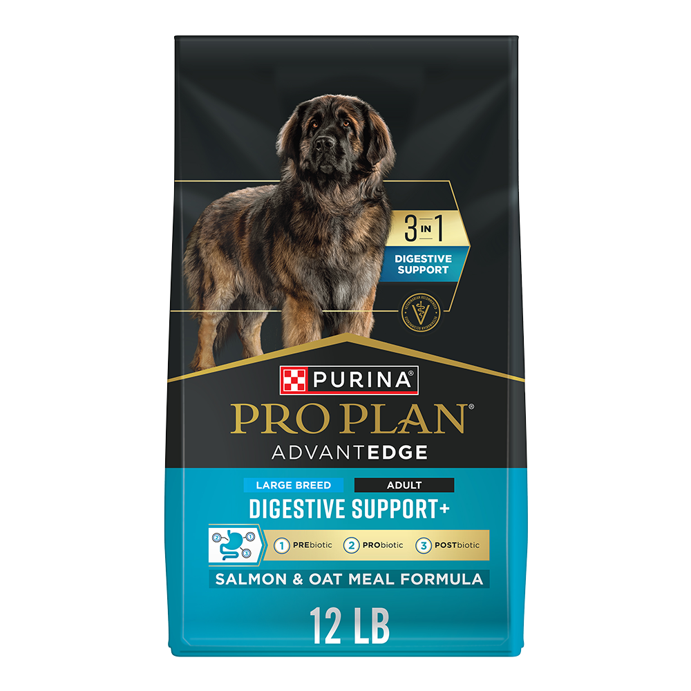 Purina Pro Plan AdvantEDGE Large Breed Adult Digestive Support+ Salmon & Oat Meal Formula Dry Dog Food — 12 lb bag