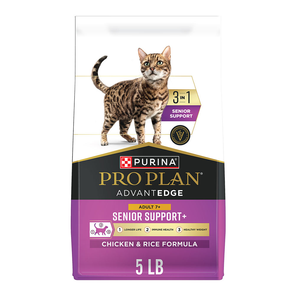 Purina Pro Plan AdvantEDGE Adult 7+ Senior Support+ Chicken & Rice Formula Dry Cat Food — 5 lb bag