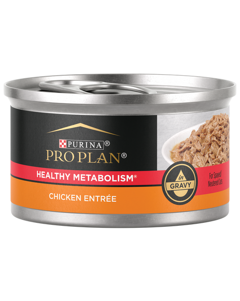 Purina Pro Plan Healthy Metabolism Formula Chicken Entrée In Gravy Wet Cat Food — 3 oz — case of 24