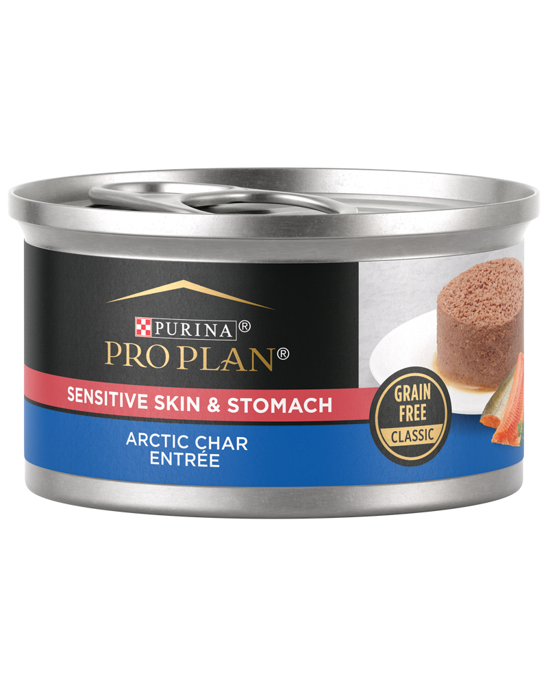 Purina Pro Plan Sensitive Skin & Stomach Arctic Char Entree Grain Free Classic Wet Cat Food — 3 oz — case of 24