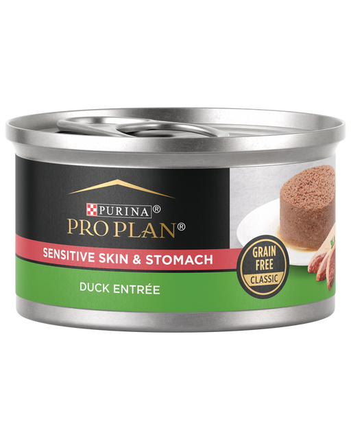 Purina Pro Plan Sensitive Skin & Stomach Duck Entree Grain Free Classic Wet Cat Food — 3 oz — case of 24