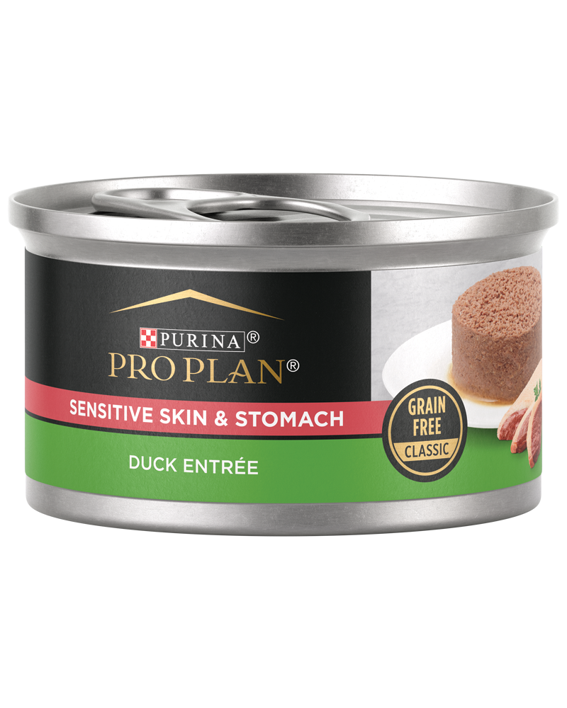 Purina Pro Plan Sensitive Skin & Stomach Duck Entree Grain Free Classic Wet Cat Food — 3 oz — case of 24