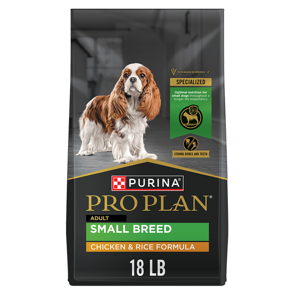 Purina Pro Plan Adult Small Breed Chicken & Rice Formula Dry Dog Food — 18-lb