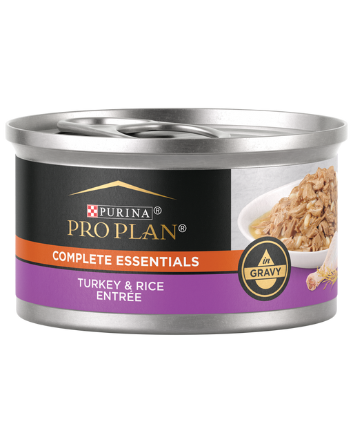 Purina Pro Plan Complete Essentials Turkey & Rice Entrée In Gravy Wet Cat Food — 3-oz, case of 24