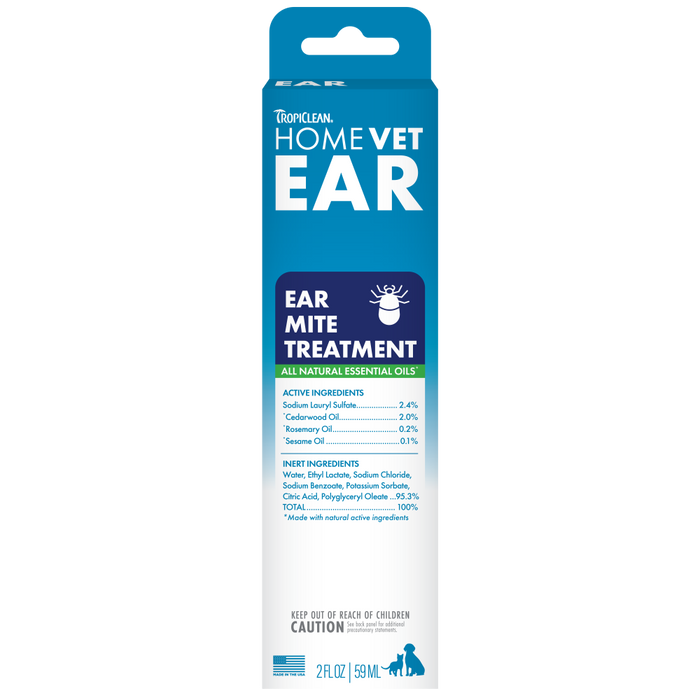TropiClean HomeVet Ear Mite Treatment for Pets — 2 oz retail package