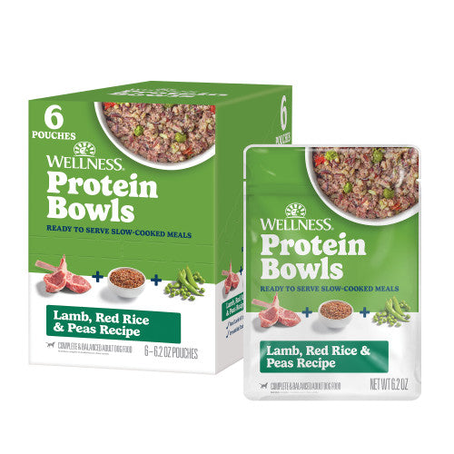 Wellness Protein Bowls Lamb, Red Rice & Peas — 6.2-oz, case of 12; Case of 12 × 6.2-oz containers