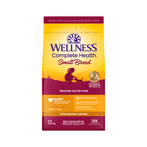 Wellness Complete Health  Small Breed Puppy Turkey, Salmon & Oatmeal — 4-lb bag; 4-lb bag (one bag)