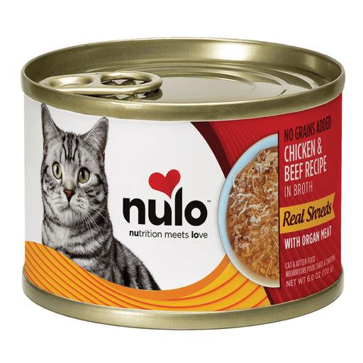 Nulo Real Shreds with Organ Meat Chicken & Beef Recipe for Cats 6 oz can, sold as case of 8
