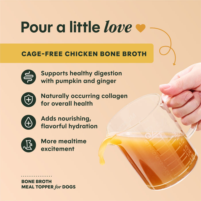 Instinct Cage-Free Chicken Bone Broth dog  product benefits and recipe information