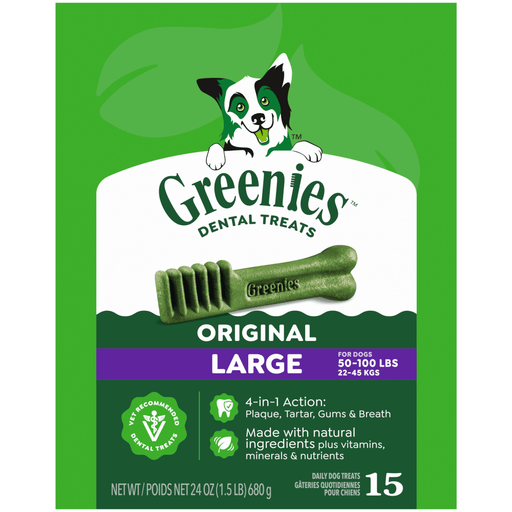 Greenies Original Dental Chews Large — manufacturer recipe-family image; package size may differ
