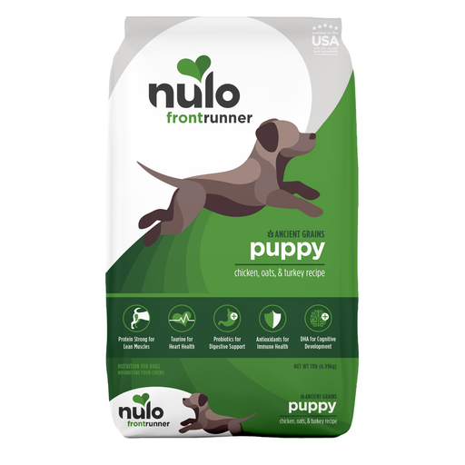 Nulo Frontrunner Puppy Ancient Grains Chicken, Oats & Turkey Recipe for Dogs - 11 lb bag - front package