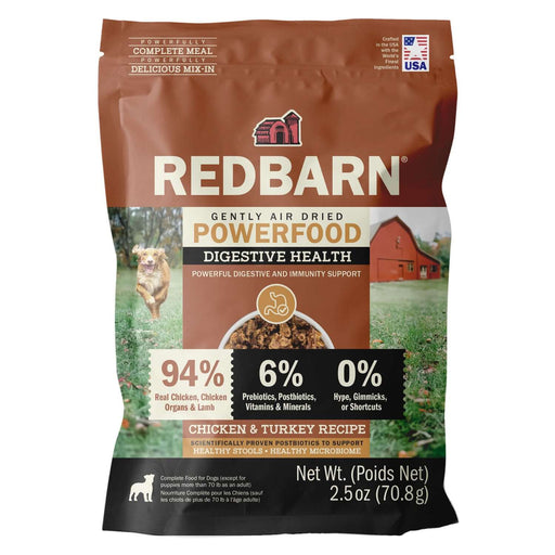 Redbarn Air Dried Powerfood Digestive Health Chicken & Turkey Recipe — Case of 12 — Trial Size 2.5oz Bags