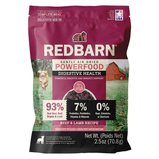 Redbarn Air Dried Powerfood Digestive Health Beef & Lamb Recipe — Case of 12 — Trial Size 2.5oz Bags